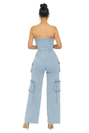 Stretch Denim Jumpsuit