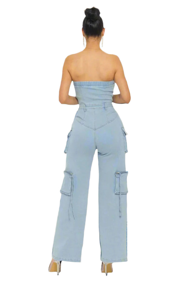 Stretch Denim Jumpsuit