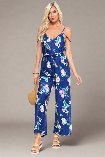 Floral Tie Tank Jumpsuit