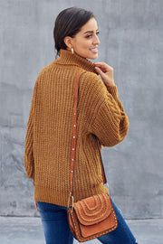 Yellow Chunky Turtleneck Winter Sweater