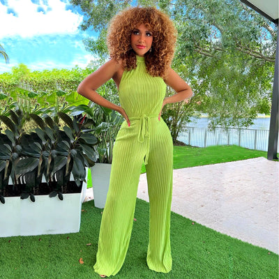 Sexy Women Pleated Jumpsuit